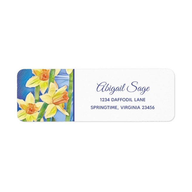 Spring Flower Yellow Daffodil and Sunshine Address Label (Front)