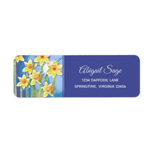 Spring Flower Yellow Daffodil and Sunshine Address Label