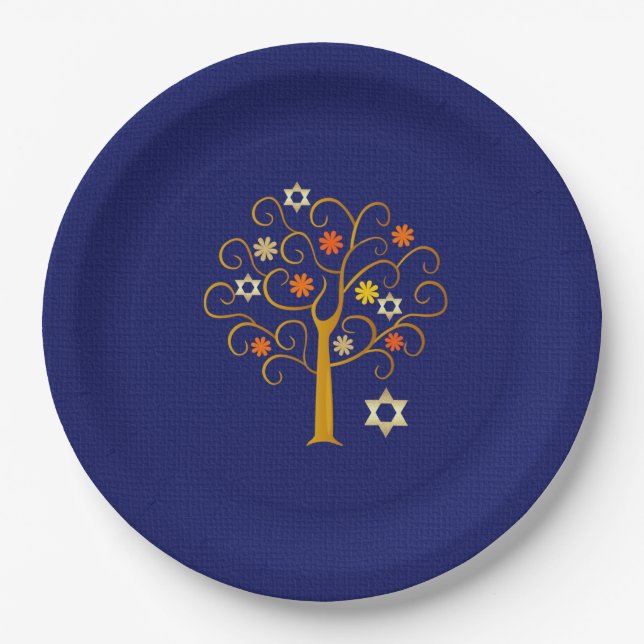 Spring Flowering Tree Passover Celebration Paper Plates (Front)