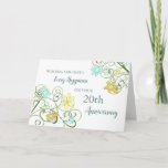 Spring Flowers 20th Wedding Anniversary Card