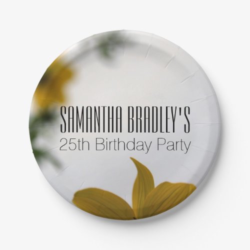 Spring Flowers 25th Birthday Party Paper Plates