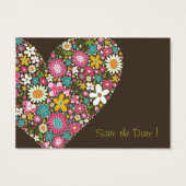 Spring Flowers 2 Heart Mini Save The Date Card / (Back)