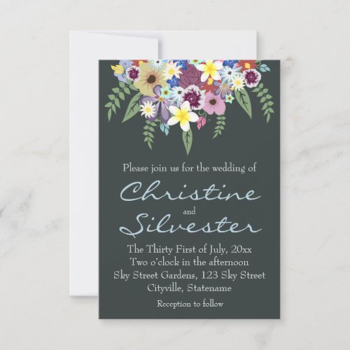 Spring Flowers, 3.5x5 wedding Personalized Invitations
