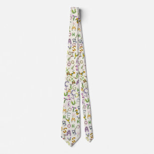 Spring Flowers - Alphabet Boho  Neck Tie