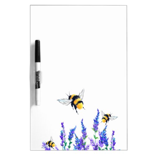 Spring Flowers and Bees Dry Erase Board