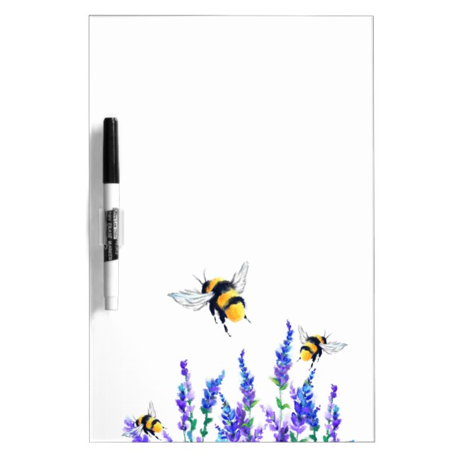 Spring Flowers and Bees Dry Erase Board (Front)
