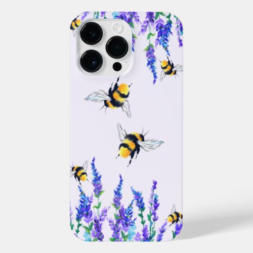Spring Flowers and Bees Flying iPhone 14 Pro Max Case