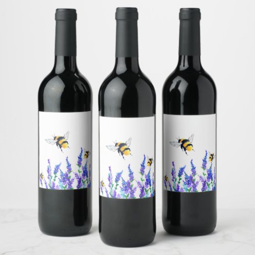 Spring Flowers and Bees Flying Labels