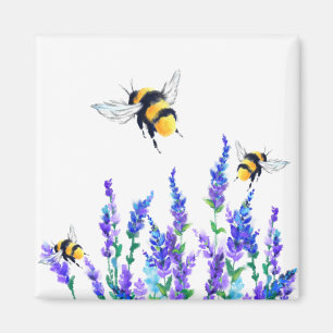 Spring Flowers and Bees Flying Magnet Gift