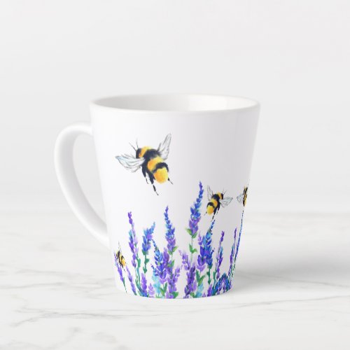 Spring Flowers and Bees Flying Mug _ Painting