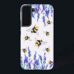 Spring Flowers and Bees Flying Samsung Galaxy S22  Case<br><div class="desc">Beautiful Spring Flowers and Bees Flying - Drawing Nature Sweet Honey Bee - Choose / Add Your Favorite Text / Color - Make Your Unique Gift - Resize and move or remove and add elements / image with customization tool ! - Drawing and Design by MIGNED. You can also transfer...</div>