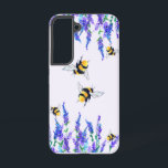 Spring Flowers and Bees Flying Samsung Galaxy S22 Case<br><div class="desc">Beautiful Spring Flowers and Bees Flying - Drawing Nature Sweet Honey Bee - Choose / Add Your Favorite Text / Color - Make Your Unique Gift - Resize and move or remove and add elements / image with customization tool ! - Drawing and Design by MIGNED. You can also transfer...</div>