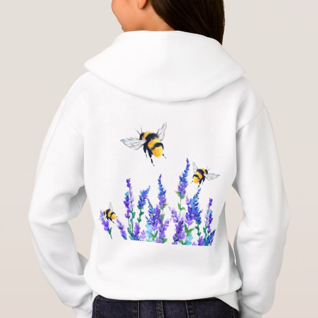 Spring Flowers and Bees Hoodie (Back)