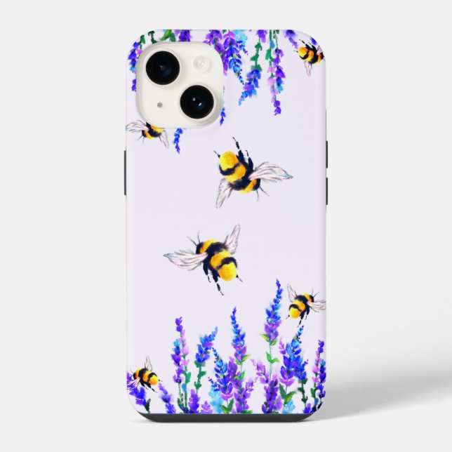 Spring Flowers and Bees iPhone Case (Back)