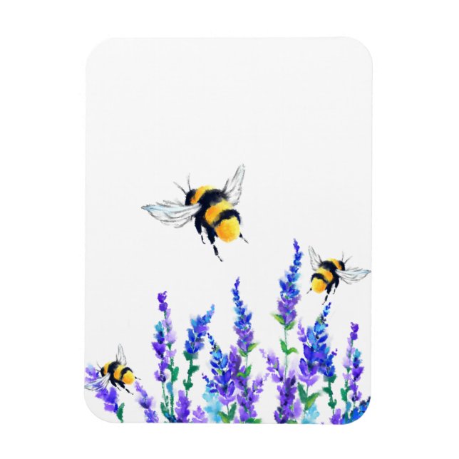 Spring Flowers and Bees Magnet (Vertical)