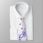 Spring Flowers and Bees Neck Tie<br><div class="desc">Neck Tie with Beautiful Spring Flowers and Bees Flying - Drawing Nature Sweet Honey Bee - Choose / Add Your Favorite Text / Color - Make Your Unique Ties Gift - Resize and move or remove and add elements / image with customization tool ! - Drawing and Design by MIGNED....</div>