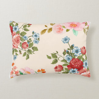 Spring Flowers and Branch pattern cotton Accent Pillow