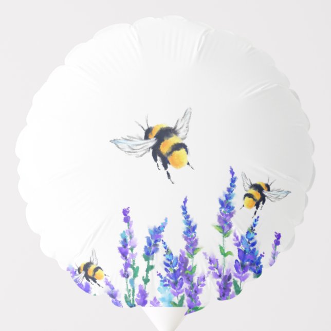 Spring Flowers and Flying Bees Balloon (Front)