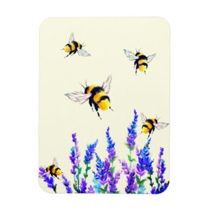 Spring Flowers and Flying Bees Magnet
