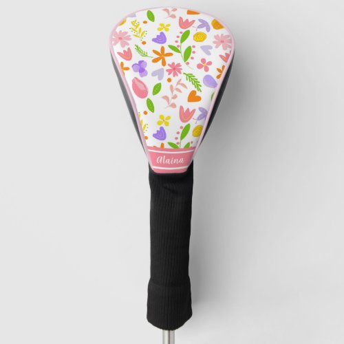 Spring Flowers and Hearts Ladies Golf Head Cover