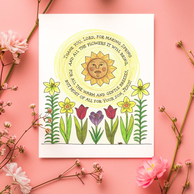 Spring Flowers and Jesus Inspirational Postcard (Creator Uploaded)