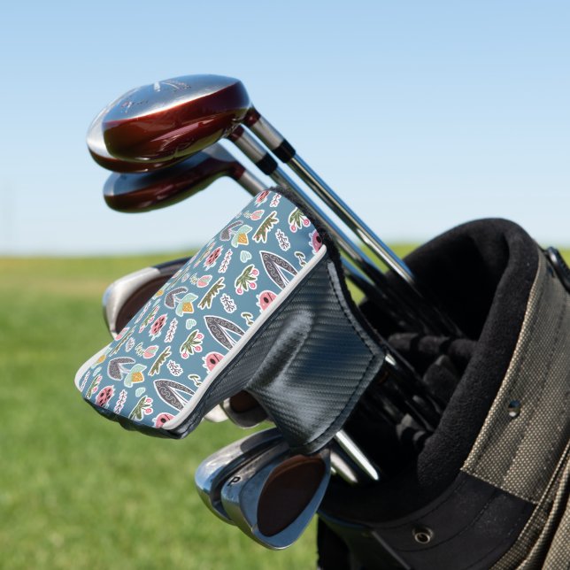 Spring Flowers and Ladybug Pattern Golf Head Cover (In Situ)