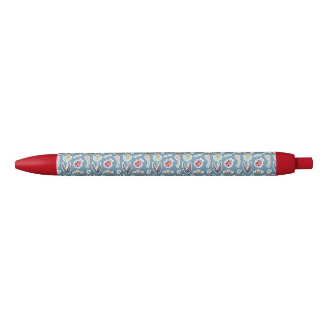 Spring Flowers and Ladybug Pattern Pen (Front)