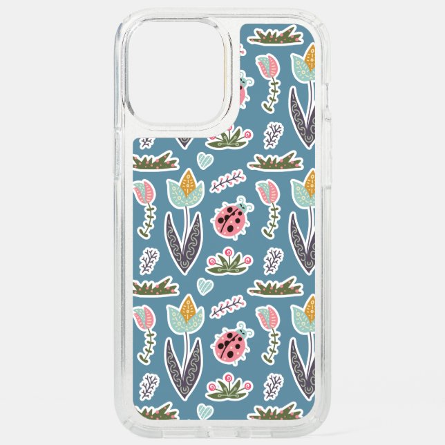 Spring Flowers and Ladybug Pattern Speck iPhone 12 Pro Max Case (Front)