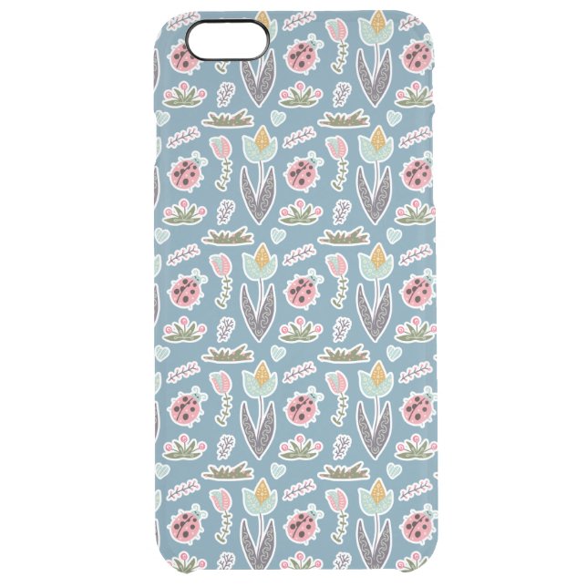 Spring Flowers and Ladybug Pattern Uncommon iPhone Case (Back)