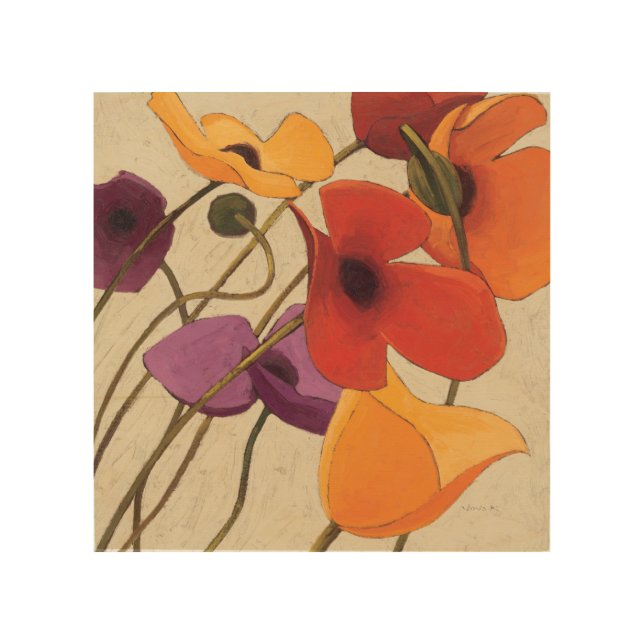 Spring Flowers and Stems Wood Wall Art (Front)