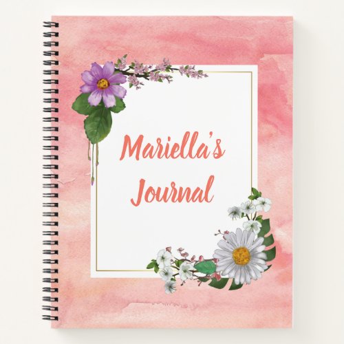 Spring Flowers and Watercolor Notebook