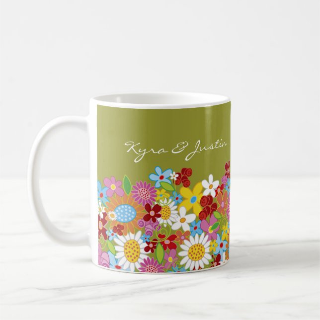 Spring Flowers Announcement / Gift / Favors Mug (Left)