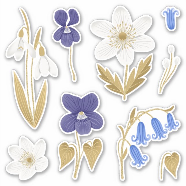 Spring Flowers Art Sticker Pack (Front)