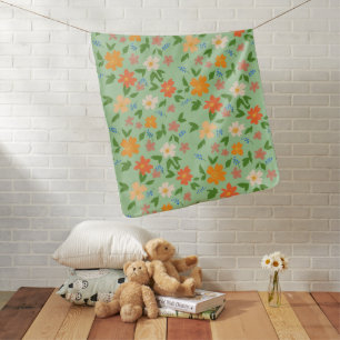 Spring flowers baby blanket