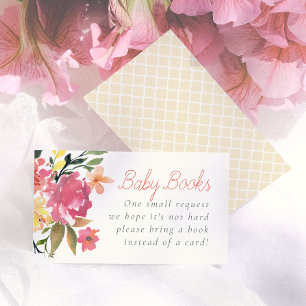Spring Flowers Baby Shower Books for Baby Enclosure Card