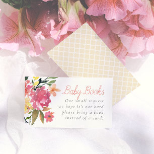Spring Flowers Baby Shower Books for Baby Enclosure Card