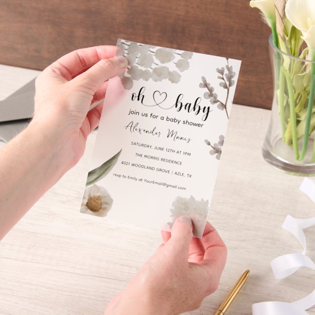 Spring Flowers Baby Shower Invitation (Handheld)