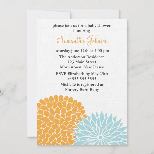Spring Flowers Baby Shower Invitation (Front)