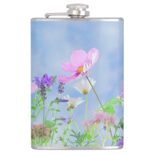 Spring Flowers Background Design-24681 Flask