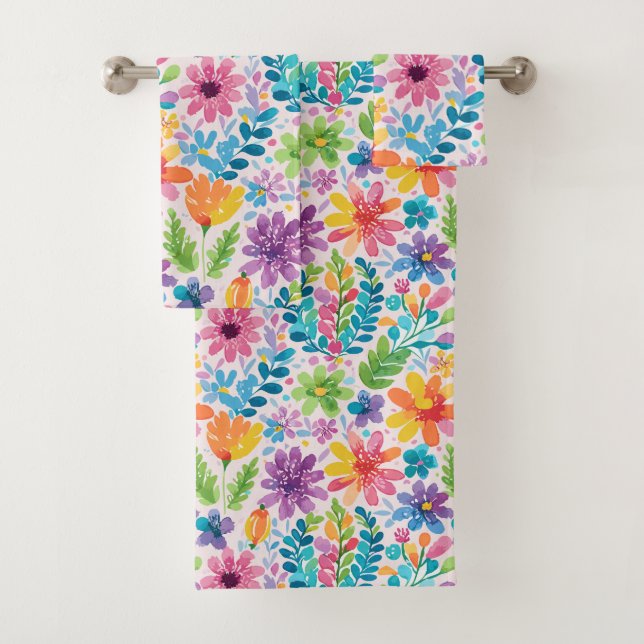 Spring Flowers Bath Towel Set (Insitu)