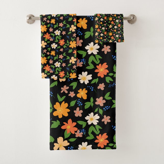 Spring flowers bath towel set (Insitu)