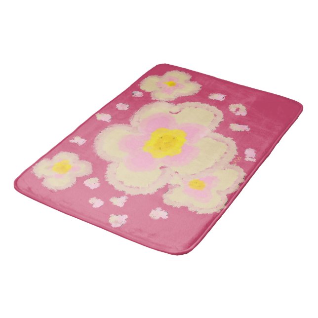 Spring Flowers Bathroom Mat (Angled)
