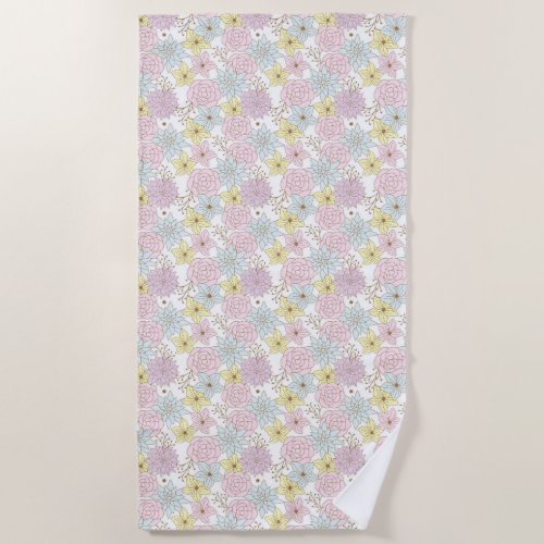 spring flowers beach towel