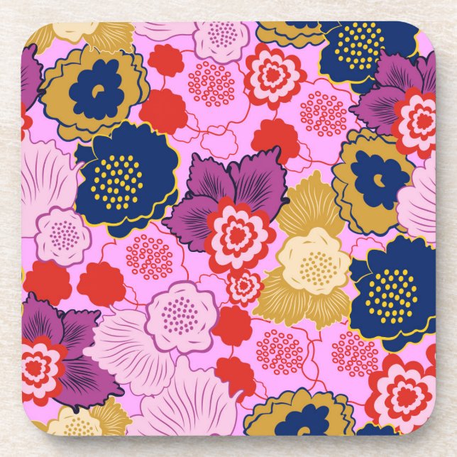 Spring Flowers Beverage Coaster (Front)