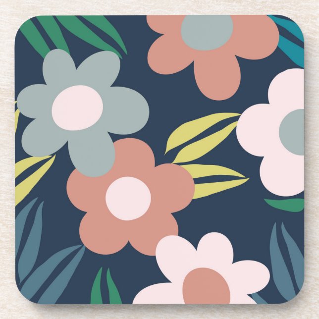 Spring flowers beverage coaster (Front)