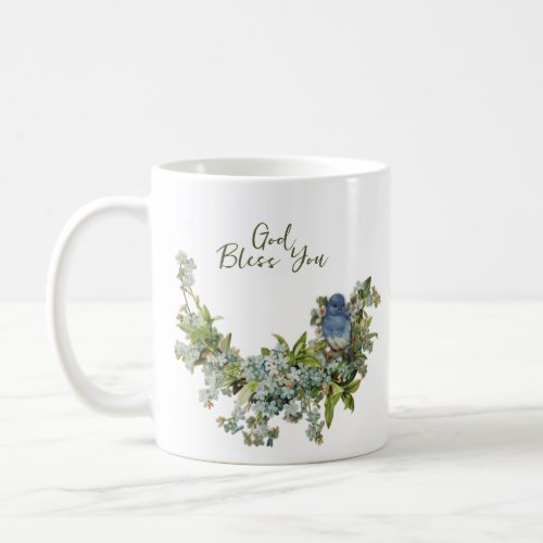 Spring Flowers Bird Religious God Bless You Coffee Coffee Mug