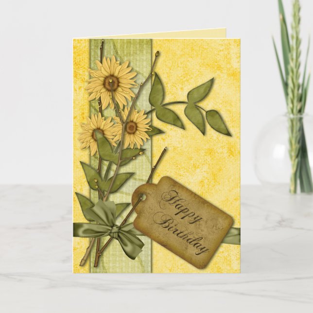 Spring Flowers Birthday Card (Front)