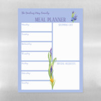 Spring Flowers - Blue Meal Planner & Shopping List