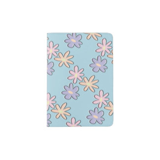 Spring Flowers Blue Passport Holder