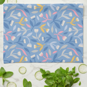 Spring Flowers Blue & Pink Kitchen Towel